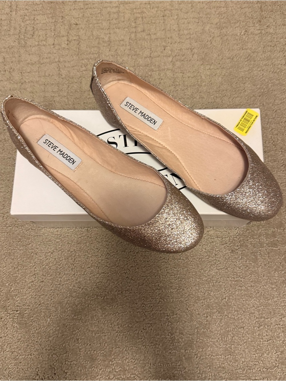 Steve Madden Women's Glitter Ballet Flats - Rose Gold 8.5
